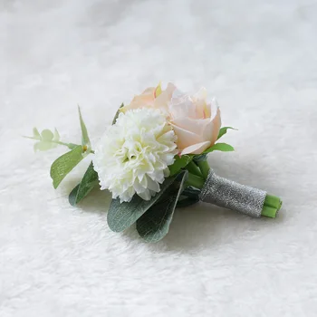 10vnt/daug Dirbtinių Rose Corsage Šilko Rožė Gėlių Bridesmaid Vertus Gėlės Vestuves Apdaila