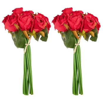24Pcs Dirbtinių Rožių Žiedai, Vestuvių Puokštė Tailando Royal Rose Šilko Gėlės Namų Puošybai Vestuves Dekoras