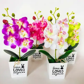 Karšto Pardavimo Dirbtinių Gėlių Bonsai Butterflys Orchidėja Bonsai Netikrą Gėlių Puodą su Namų Dekoro
